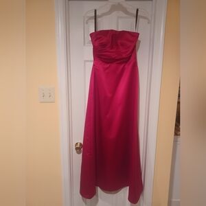 Red Satin Semi Formal Dress